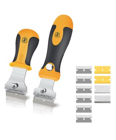 Multi-Purpose Razor Blade Scraper | Razor Scraper Set w/ 10pcs Extra Blades Cleaning Scraper Tool - Window Scraper, Glass Scraper, Blade Scraper, Paint Scraper, Oven Scraper- Extendable-Handle Design