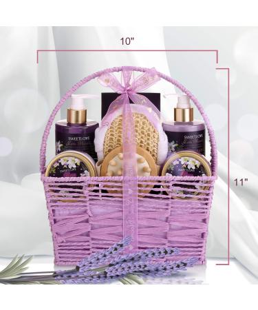Luxury Lily & Lilac Spa Gift Basket for Women - 8 Piece Bath and Body Set for Mother's Day, Birthday, Christmas - Buy Online on SooperMarket.com