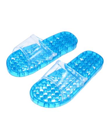MAGICLULU 2 Pairs Slippers Quick Drying Shower Slippers Green Home Indoor Slippers Non Dorm Shoes Gym Foot Spa Soak Tub Shower Footware Massaging Travel Pvc Household Plastic Barrel 26.5x9.8cm 9.5x3pcs Bluex3pcs