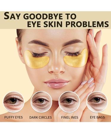 24K Gold Under Eye Patches (30 Pairs) - Collagen Gel Mask for Dark Circles Puffiness and Wrinkles - Nourishing Gift for Men & Women - Buy Online on SooperMarket.com