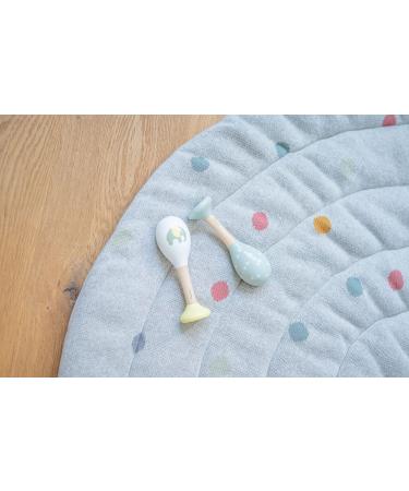 Kindsgut Wooden Rattles Set - 2 Musical Instruments for Babies | High-Quality Travel-Friendly Elephant & Triangle Design in Subtle Colors - Buy Online on SooperMarket.com