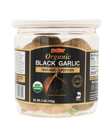 MW Polar USDA Organic Black Garlic 5 oz (Pack of 1), Whole Bulbs, Easy Peel, All Natural, Chemical Free, Kosher Friendly Ready to Eat Healthy Snack 5 Ounce (Pack of 1)