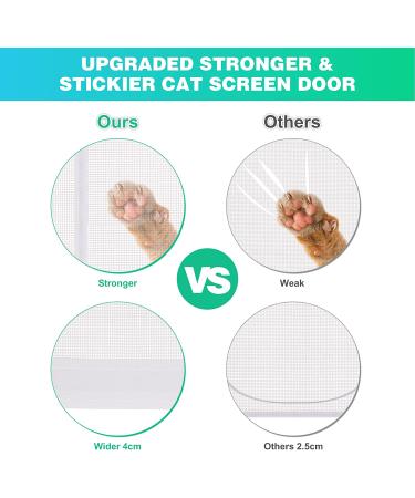 35.5X82 Reinforced Cat Screen Door - Heavy Duty Pets Proof with Bilateral Zipper for Home, Bedroom, Living Room, Kitchen Patio - Prevent Dogs & Cats from Escaping - Buy Online on SooperMarket.com