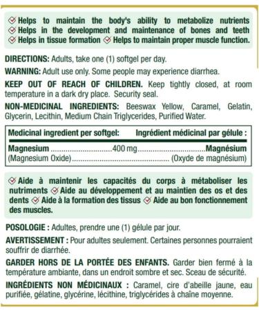 Nature's Bounty Magnesium 125 Liquid Softgels - Enhanced Absorption - Capsules - Buy Online on SooperMarket.com
