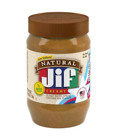 Jif Natural Creamy Peanut Butter Spread 40-Ounce (Pack of 2)