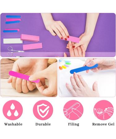 Selistamm 10Pcs Nail Buffer Blocks 4-Way 120 Grit Nail Buffers & Mini Files Set - Manicure Tools for Gel, Acrylic, Natural Nails - Pink - Buy Online on SooperMarket.com