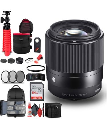 Sigma 30mm f/1.4 DC DN Contemporary Lens for Sony E Bundle with Backpack and Accessories - Buy Online on SooperMarket.com