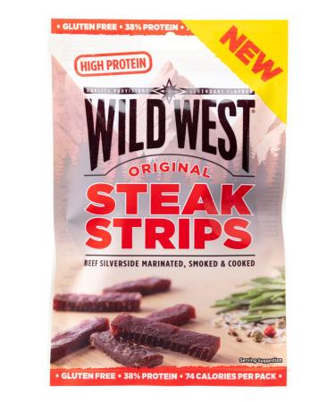 Wild West Steak Strips 25g Original Beef Beef Jerky high Protein Dried Meat Protein Snack Original 25 g (1 pack)