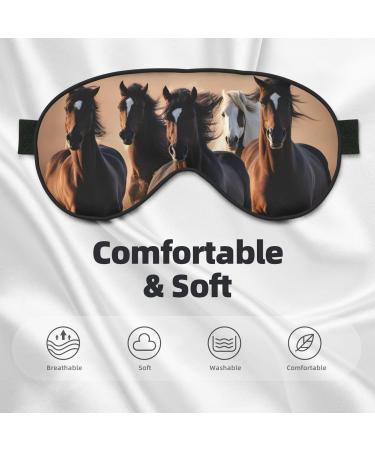 SSIMOO Running Horses Soft Sleep Eye Mask - Breathable Travel Eye Patch for Relaxation - Perfect for Women - Buy Online on SooperMarket.com