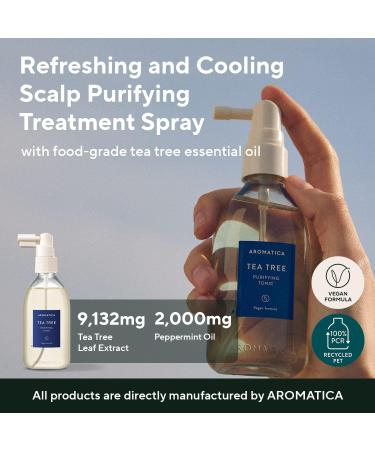 AROMATICA Tea Tree Purifying Tonic 3.38oz | Vegan & Paraben Free | Scalp Soothing & Cooling Formula | Promotes Healthy, Nourished Hair - Buy Online on SooperMarket.com