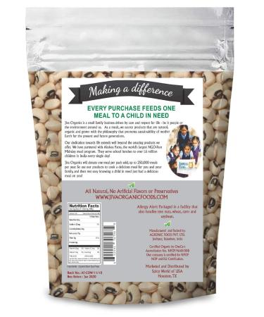 Jiva Organics Organic Black Eye Peas 2lb - Non-GMO Cowpeas - Natural & Fresh - Pack of 1 - Buy Online on SooperMarket.com