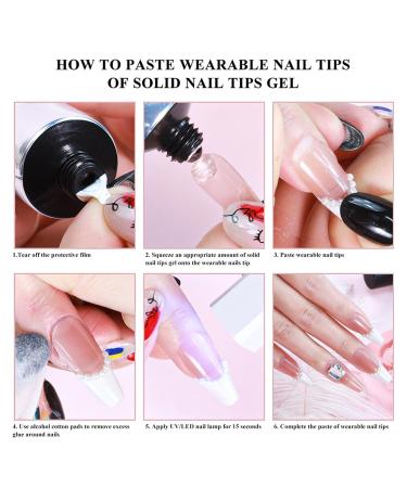 Teksome Solid Nail Gel Glue | Press On Nail Glue | Long Lasting Strong Adhesive Fake Acrylic Nails Extension Glue With Remover For Fake Nail Tips Lamp Curing Needed - Buy Online on SooperMarket.com