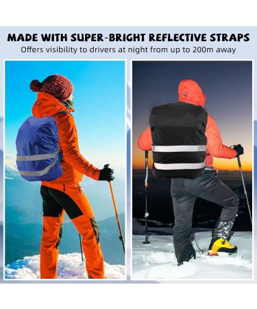 Kigeli 4 Pcs Rainproof Backpack Cover for 35-50L Backpacks - Ideal for Hunting, Camping, Hiking, Biking - Reflective Straps, Anti-Slip Buckles - Buy Online on SooperMarket.com