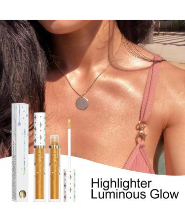 Liquid Highlighter for Face Liquid Highlighter Makeup Stick | Glow Enhancer Illumination Glow Drops Waterproof Liquid Highlighter Drops Long Lasting For Face 02# 1 count (Pack of 1) - Buy Online on SooperMarket.com