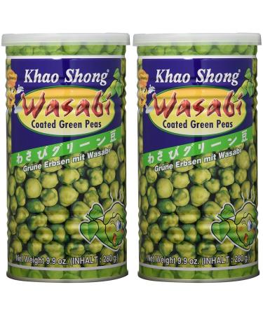 Khao shong green peas with Wasabi crispy peas in the sharp dough coat low -fat alternative to nuts medium sharpness 1 x 280 g can (pack with 2) 280 g (2 pack)