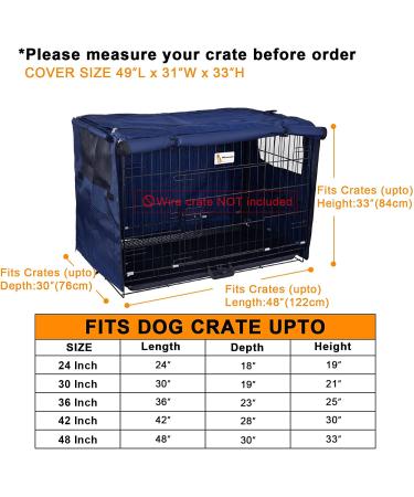 Durable Dog Crate Cover - Fits 24-48 Inches Wire Crate - Oxford Fabric - Medium and Large Dog Kennel Cover - Blue Rhombus - 2 Doors - Heavy Duty - Buy Online on SooperMarket.com