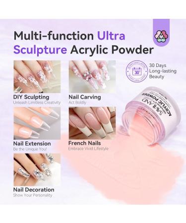 SSProAcryl Ultra-Smooth Acrylic Powder: 4x30g Clear White Nude Pink Acrylic Nail Powder Keratin Acrylic Powder Set Moderate Drying Professional Nail Powder Nail Extension Carving 3D Nail Art Salon 4 colors (transparent white nude pink) - Buy Online on SooperMarket.com