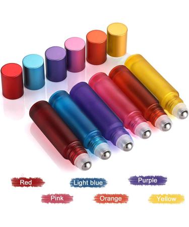 All-Day 6-Piece 10ml Essential Oils Roll Bottles - Refillable Matte Glass with Stainless Steel Ball | Includes Dropper & Opener for Aromatherapy & Fragrance - Buy Online on SooperMarket.com