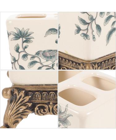 Buy Cabilock Ceramic Toothbrush Holder - Versatile Bathroom Accessory for Washbasins | American Style Toothpaste Storage - Buy Online on SooperMarket.com