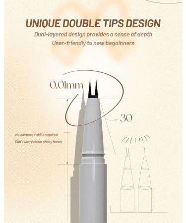 Ailevant Double Tip Lower Eyelash Pencil - Smudge Proof Waterproof Precision Liquid Eyeliner - Dark Brown - 2 PCS - Buy Online on SooperMarket.com