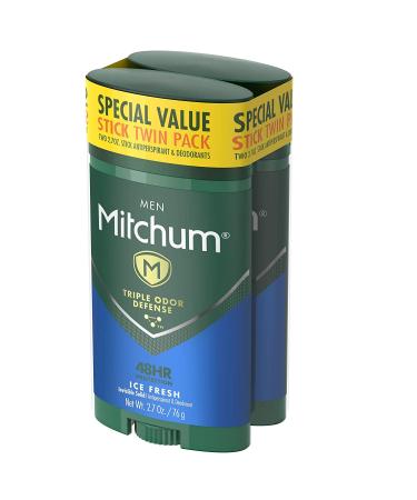 Mitchum Men's Antiperspirant Deodorant - Ice Fresh - 2.7 OZ (76g) Twin Pack - Buy Online on SooperMarket.com