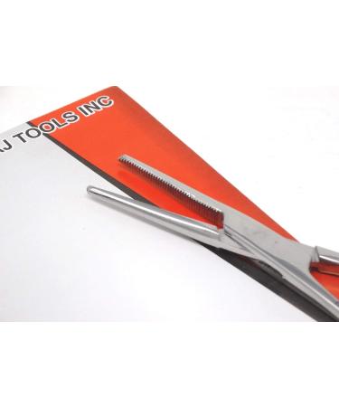 Two Piece Set - 5" Mosquito Hemostat Forceps with 3 Position Lockings Curved + Straight Teeth Polished Finish Pliers - Buy Online on SooperMarket.com