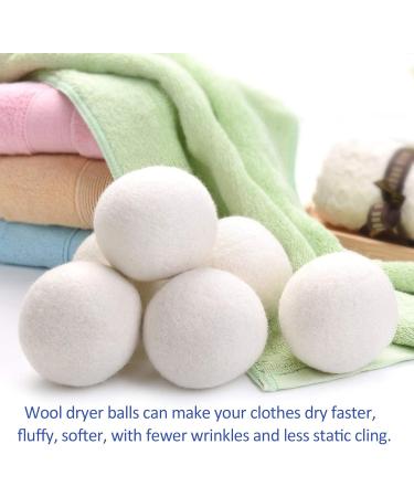Wool Dryer Balls - 4PCS Natural Fabric Softener | 100% Organic New Zealand Wool | Reusable Anti-Static & Eco-Friendly | Reduces Drying Time & Wrinkles - Buy Online on SooperMarket.com
