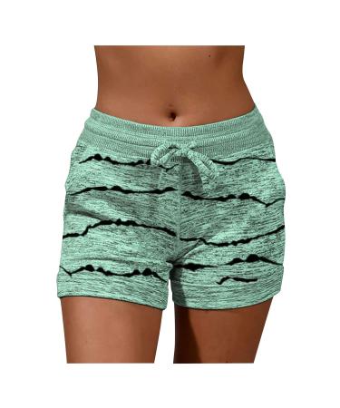 Ronony shorts women sweatpants short sports pants Mini Hotpants Yoga Running shorts sweatpants running fitness pants short cyclists with bags sports shorts sweatose m 001#green