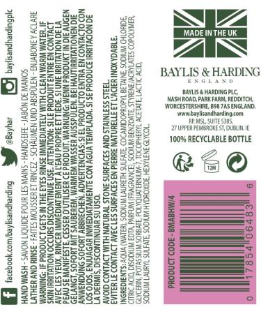 Baylis & Harding Anti-Bacterial Hand Wash Bundle - 9 x 500ml (Rhubarb & Pink Pepper, Jasmine & Apple Blossom) - Vegan Friendly - Buy Online on SooperMarket.com