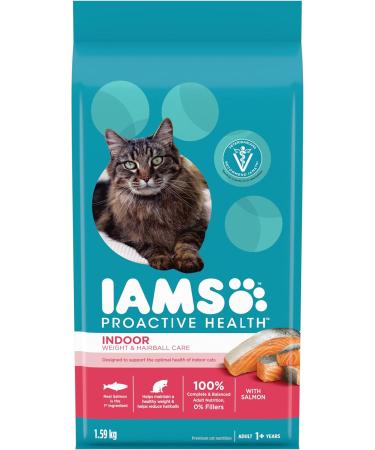 IAMS Proactive Health Dry Cat Food Adult Bundle | Indoor Weight & Hairball Care with Salmon (1.59kg) + Sensitive Digestion & Skin with Turkey (1.36kg) 1.59 kg (Pack of 1) Cat Food + Cat Food 1.36kg - Buy Online on SooperMarket.com