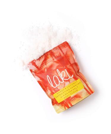 Laki Naturals Sea Salt Body Scrub | Exfoliating Dead Sea Salt & Volcanic Clay Detox Scrub - 10oz Mango & Coconut - Buy Online on SooperMarket.com