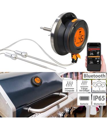 Rosenstein & Sons Smart Digital Grill Thermometer with Bluetooth & 2 Sensors - Perfect for Every Grilling Enthusiast | International Shipping Available - Buy Online on SooperMarket.com