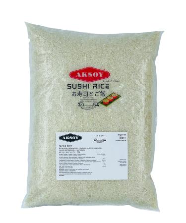 AKSOY Premium Quality Sushi Rice 5 KG || Japanese Style Short Grain Rice Perfectly Sticky Pantry Staple Non-GMO