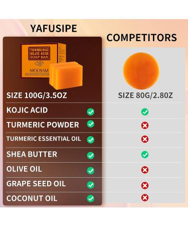 Kojic Acid Turmeric Soap 200g/7OZ - Skin Brightening, Dark Spot Treatment, Acne Face Wash - Buy Online on SooperMarket.com