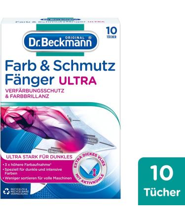 Dr. Beckmann Color & Dirt Catcher Ultra - Long-Lasting Color Protection for Dark Laundry | 4 Pack of 10 Towels with Activated Carbon | Ultra-Strong & Brilliant Colors - Buy Online on SooperMarket.com