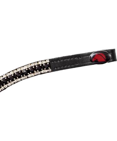 Start Wodenhringriemen Horse Glitter Headband - Leather Diamond Strap for Bridle - Warmblood Thoroughbred & Pony Size - COB Black/Black - International Shipping Available - Buy Online on SooperMarket.com
