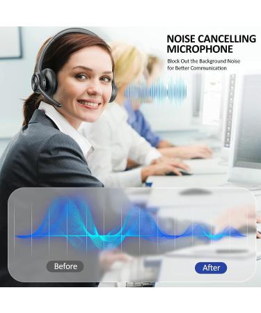 EKVANBEL Bluetooth Headset V5.2 with Adapter - Wireless Headphones with Noise Cancelling Microphone - On Ear Headset for Cell Phones, Laptop, Computer - M102 - Buy Online on SooperMarket.com