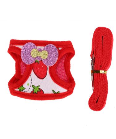 Fdit Small Animals Harness and Leash Set Soft Harness with Lead for Rabbits Bunny Rabbits Adjustable Harness (S)