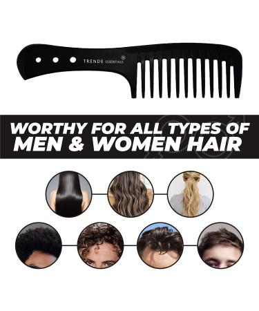 Trende Essentials Wide Tooth Comb - Heat Resistant Detangler for Curly Hair - Black - Buy Online on SooperMarket.com