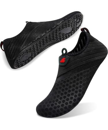 BARERUN Barefoot Quick-Dry Water Sports Shoes Aqua Socks | Black Holes | Women 14-15/Men 12-13 - Buy Online on SooperMarket.com