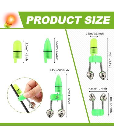 120 Pcs LED Night Fishing Rod Bait Alarm and Indicator Set - Dual Ring Bite Alarm, Glow Fishing Light, Portable Accessories - Green and Red Light - Buy Online on SooperMarket.com