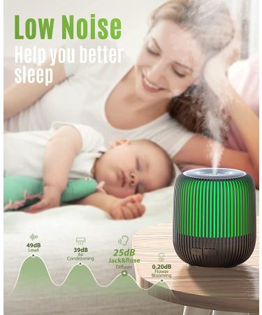 Jack & Rose 140ml Small Diffuser for Home & Office - 7 Color Essential Oil Air Diffuser with Auto Off Function - Buy Online on SooperMarket.com