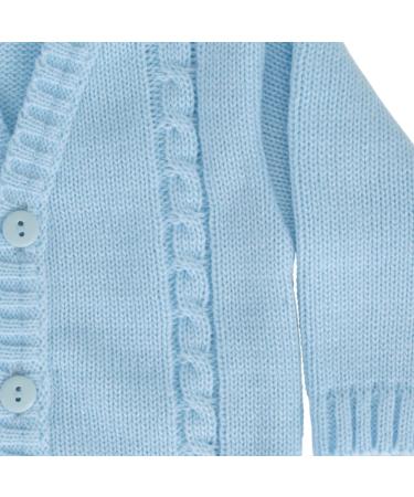 Baby Boys Blue Knit Cardigan - Made in Portugal - 0-3 Months - Buy Online on SooperMarket.com