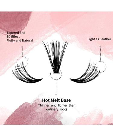 HxyGogo Wispy Cluster Lash Extensions 280Pcs - DIY Individual D Curl Lashes for Natural Fluffy Look 8-16MM - Reusable and Easy to Apply at Home - Buy Online on SooperMarket.com