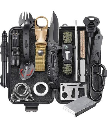 ISOP emergency survival kit |Survival equipment & equipment for camping hiking hunting outdoor adventure |Survival tools with emergency equipment emergency set