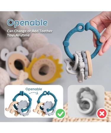 Buy Tyry.hu Blue Elephant Silicone Baby Bite Ring - BPA-Free Teething Bracelet & Cooling Chew Toy for Newborns - Buy Online on SooperMarket.com
