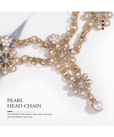 Fashband Boho Flower Head Chain | Gold Pearl Headband & Hair Accessories for Women | Unique Bohemian Style - Buy Online on SooperMarket.com