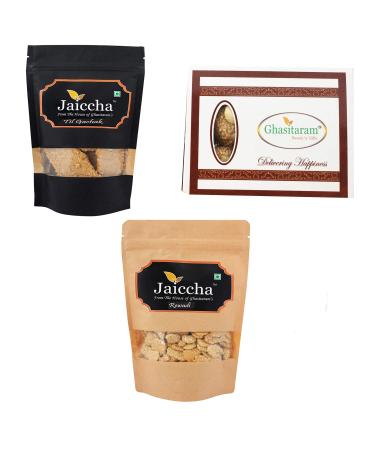 Ghasitaram Gifts Jaiccha Lohri Sweets Til Gachak Gud Rewadi Pouches and MawacTil Laddoo(Bhuga) Box
