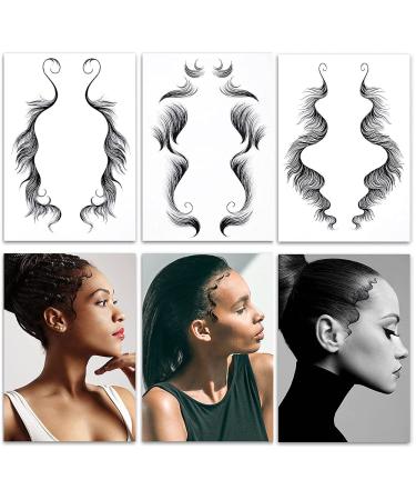 Bangs Tattoo Sticker Set - Waterproof Fake Fringe Hair Edge Stickers for Women & Girls - Natural Fashion Look - 10 Styles - Novelty Wig Beauty DIY - Includes 10 Sheets of Temporary Tattoos - Buy Online on SooperMarket.com