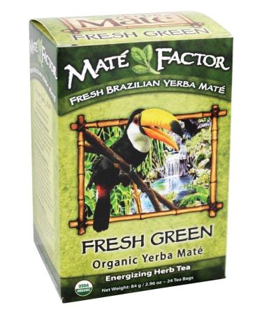 Mate Factor Organic Yerba Mate Fresh Green 24 Tea Bags 2.96 oz (84 g)